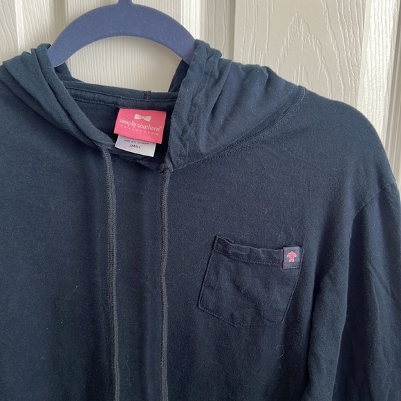 Simply Southern Hoodie Long Sleeve Graphic Pullover Top Casual Navy Ladies Small - Picture 2 of 9